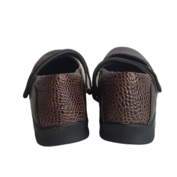 Apex Julia Brown Leather Snake Print Mary Jane Shoes Womens Size 8.5 XW - Picture 5 of 10